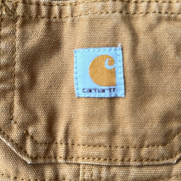 Carhartt bib overalls brown well worn size 3 months utility demin baby boy - Picture 3 of 6